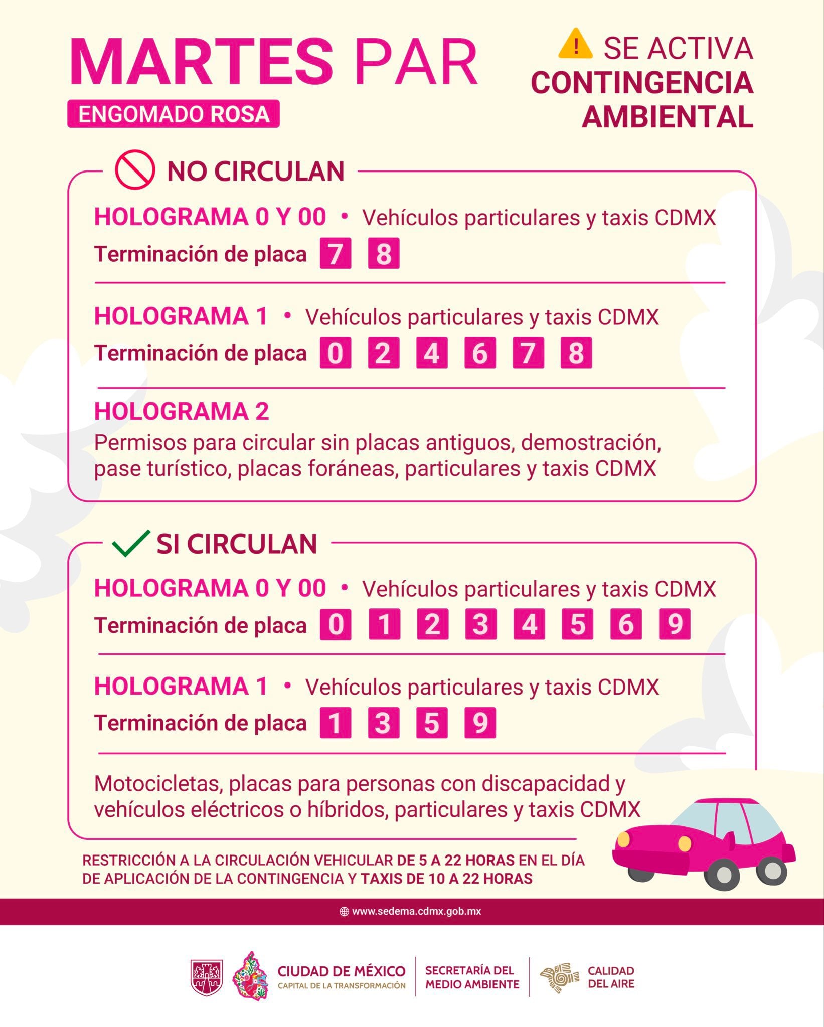 Hoy No Circula del 17 de febrero
