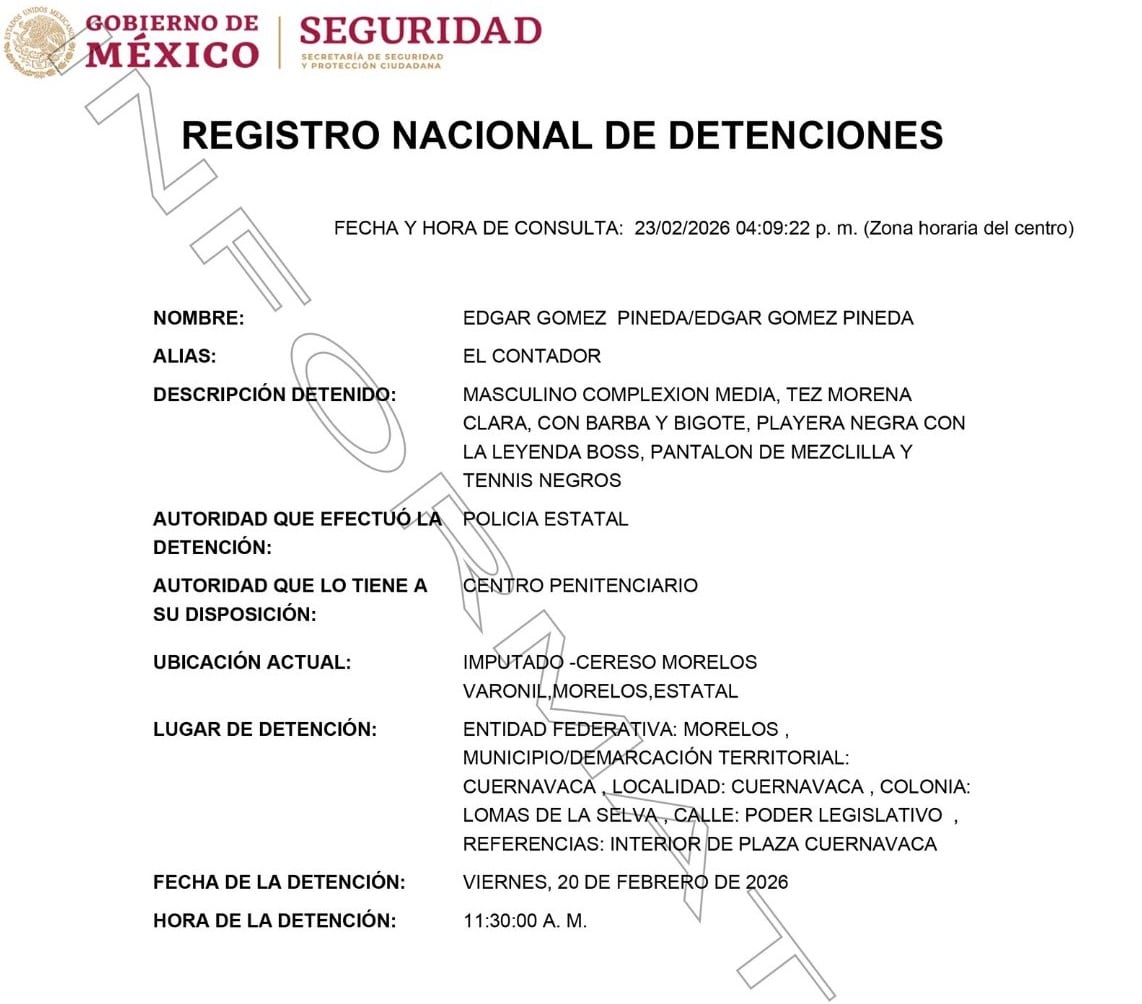 Capturan a “El Contador”, presunto operador financiero del Cártel de Sinaloa en Morelos