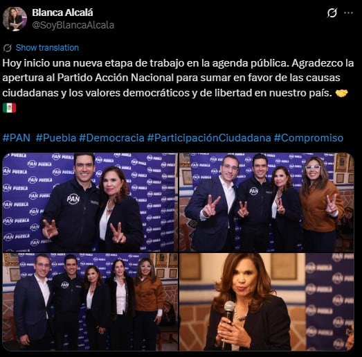 Blanca Alcalá formaliza su afiliación al PAN tras militar en el PRI