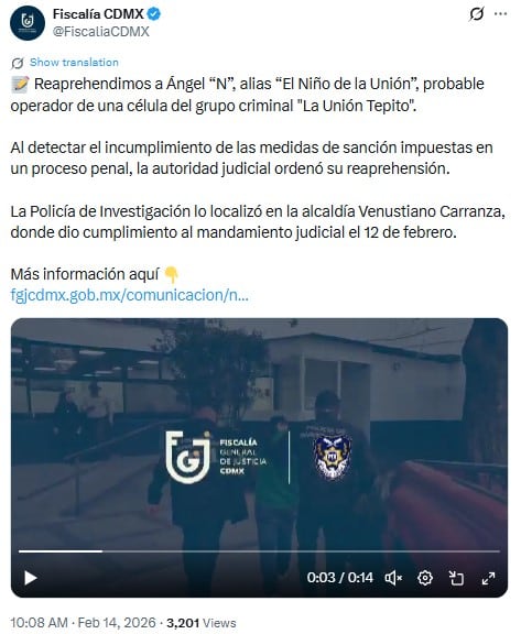 ir47tmybv5es7kyziv5fmo6qba El Niño de la Unión es detenido de nuevo en Venustiano Carranza