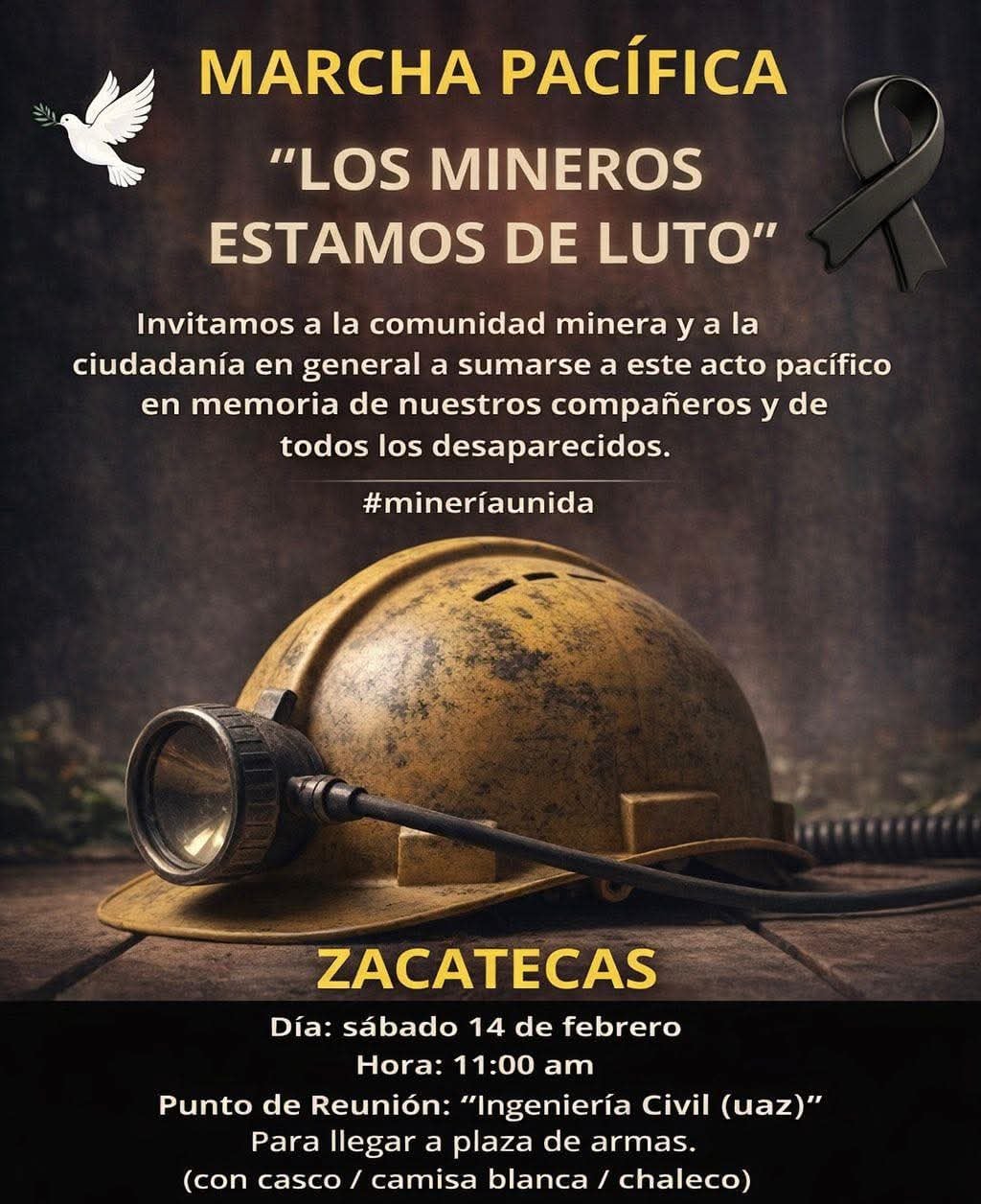 Marcha por mineros desaparecidos: convocan para el 14 de febrero