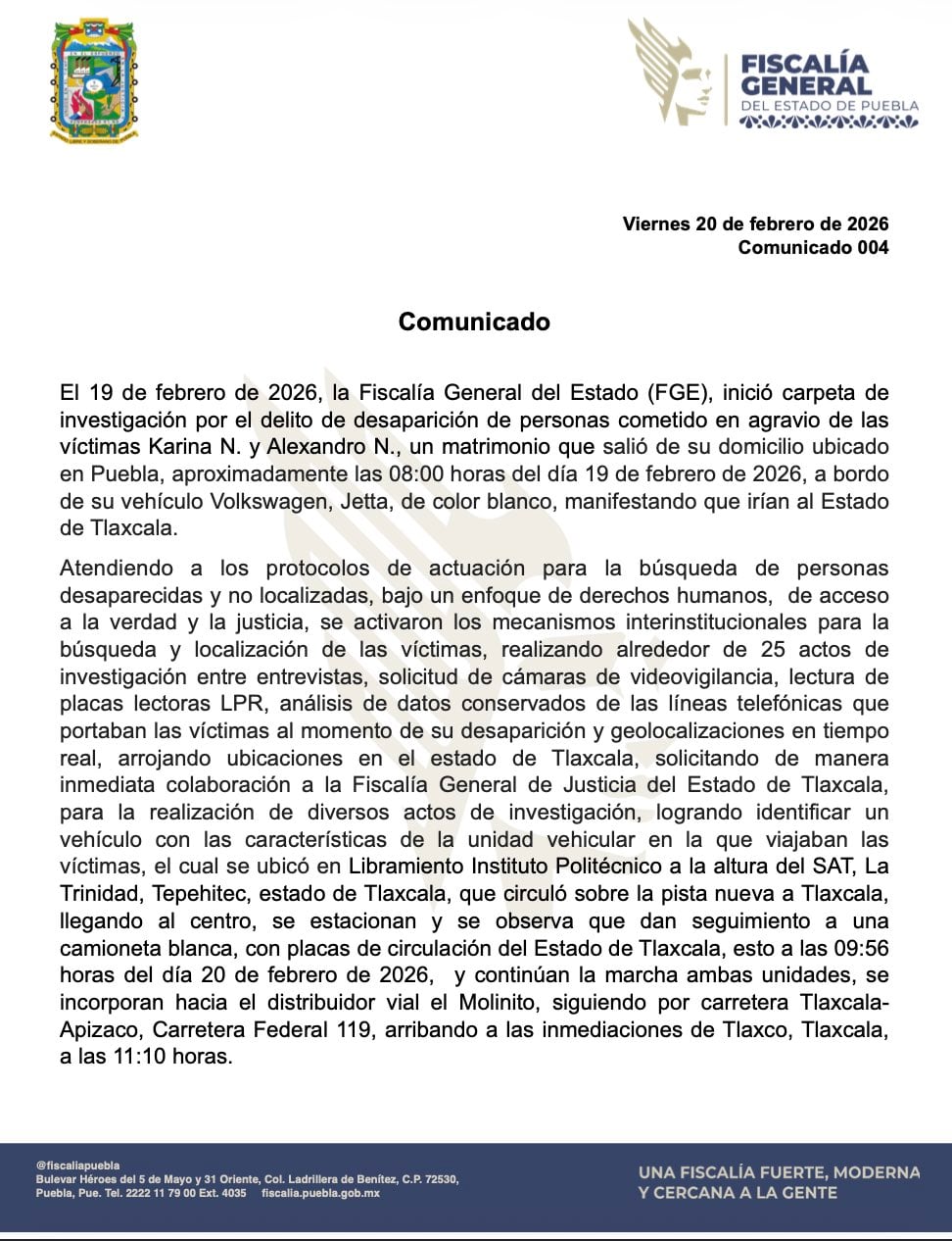 Hallan sin vida a matrimonio poblano que viajaba a Tlaxcala