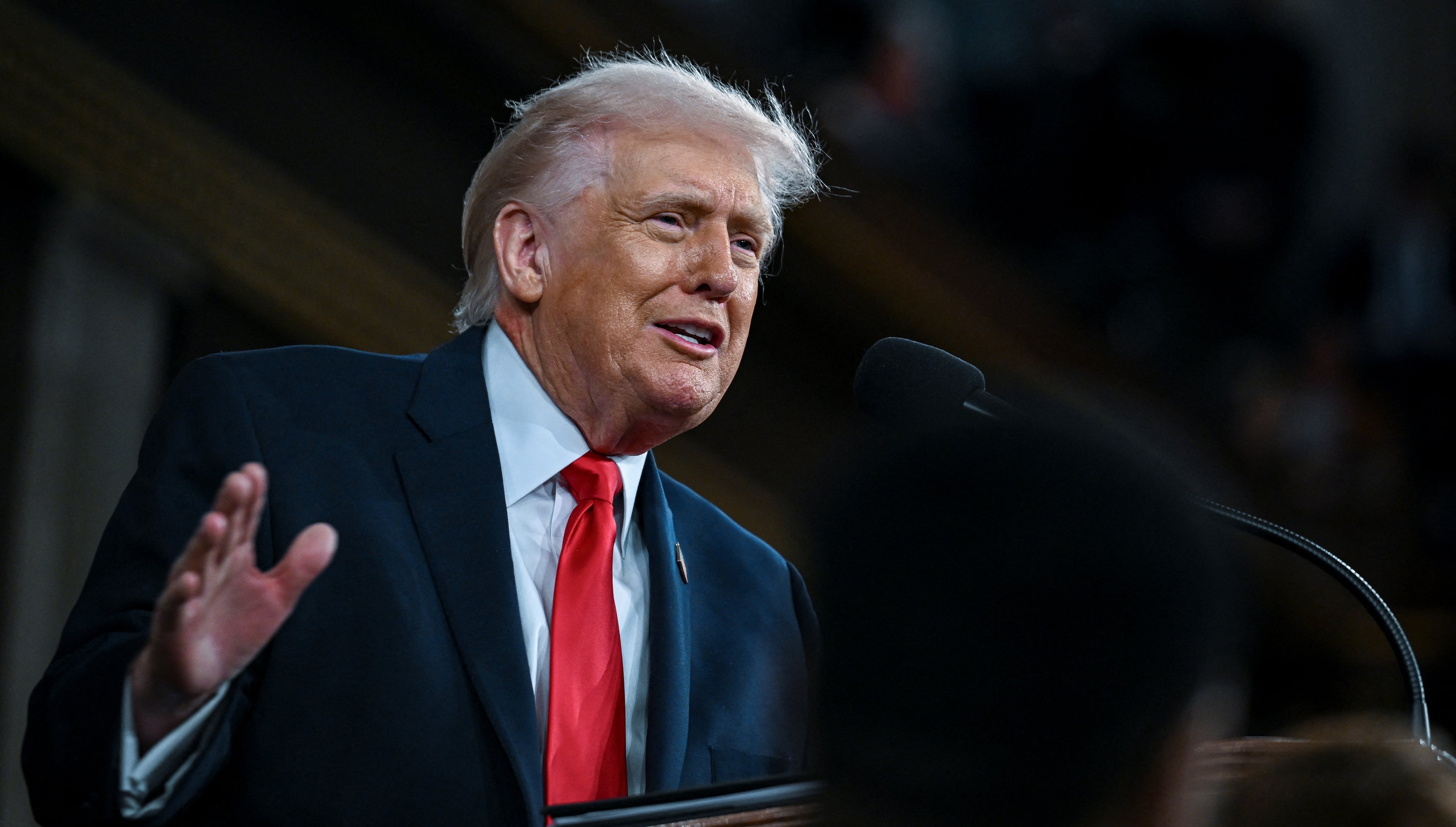 tkxz2rwocvhkvikyb3mlxvokiy Donald Trump dando su discurso de Estado en el Congreso de Estados Unidos