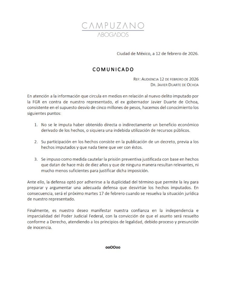 Defensa de Javier Duarte