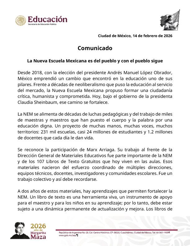 Comunicado SEP