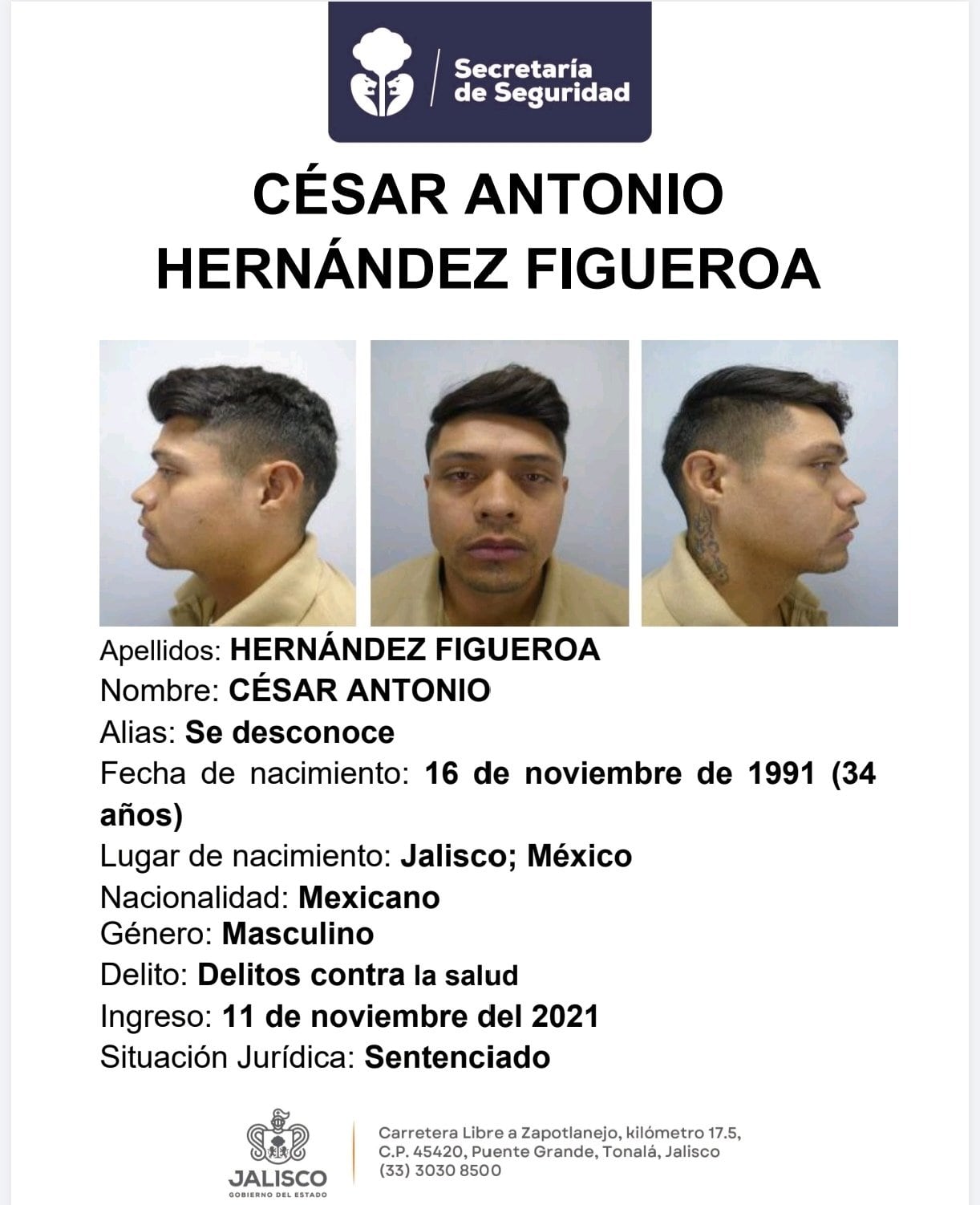 Ficha de César Antonio Hernández Figueroa