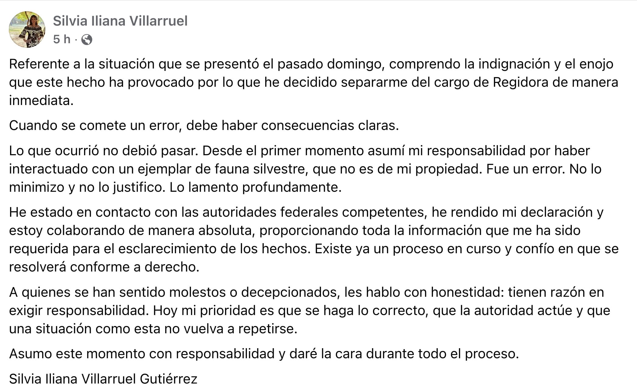 zdj6kgj7yrfrzeyksooiuppbu4 Silvia Iliana Villarruel renunció tras ser vista con mono araña