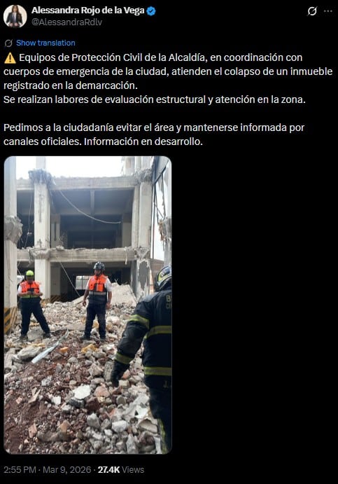 Colapsa edificio en San Antonio Abad