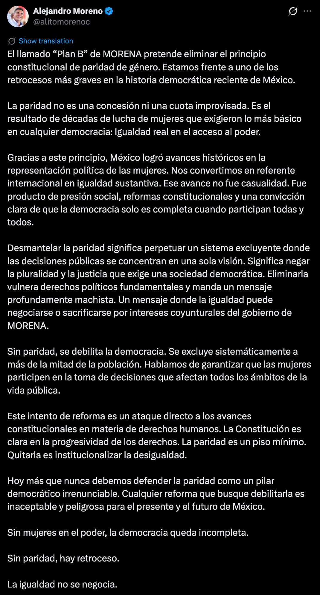 ag5jz6x24bc7vcijibiy2gnm3a PRI acusa retroceso en paridad y va contra el Plan B electoral