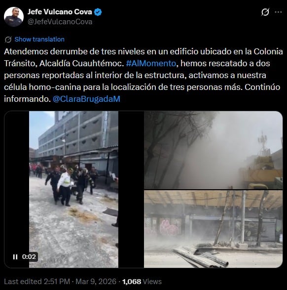 Colapsa edificio en San Antonio Abad