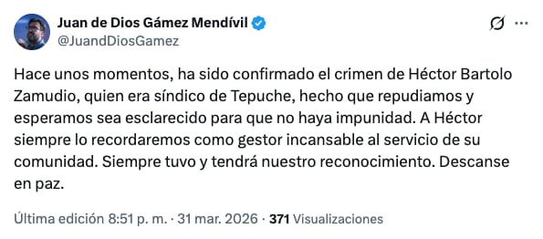kv7upziuqngslfkawblsmisfbq Alcalde de Culiacán lamenta asesinato de síndico de Tepuche