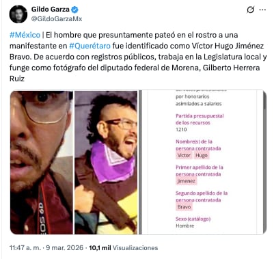 vuqyea5abnepzotmnmv2hvyh2e Identifican a agresor de la marcha 8M en Querétaro