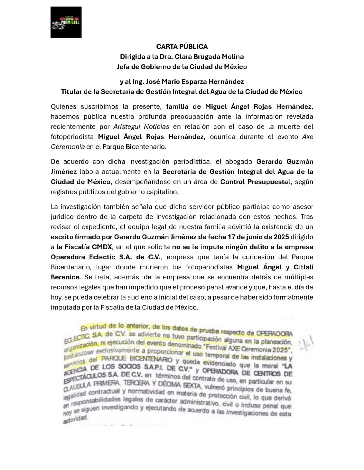Familia de Miguel Ángel Rojas acusa conflicto de interés de abogado en caso AXE Ceremonia