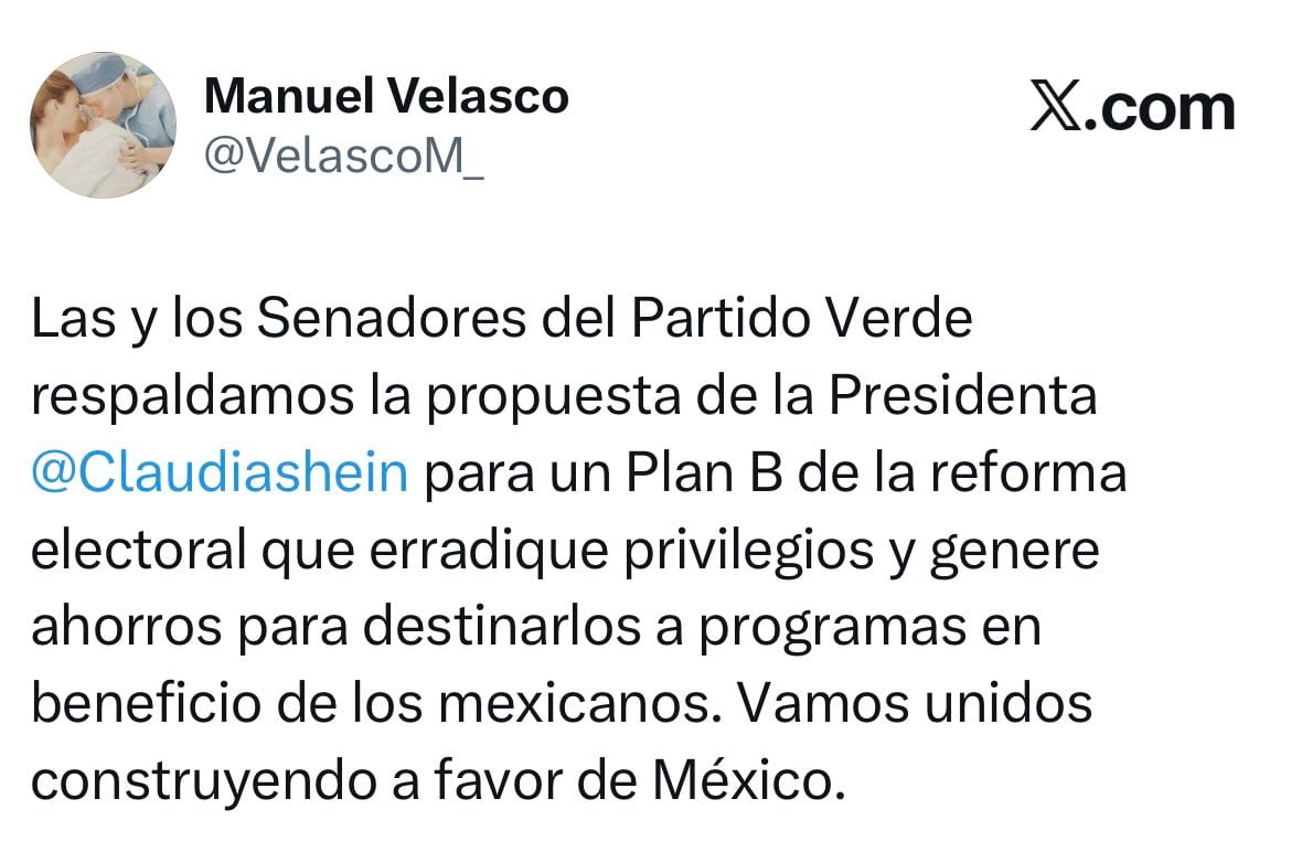 Partido Verde ve coincidencias con el Plan B en estos puntos