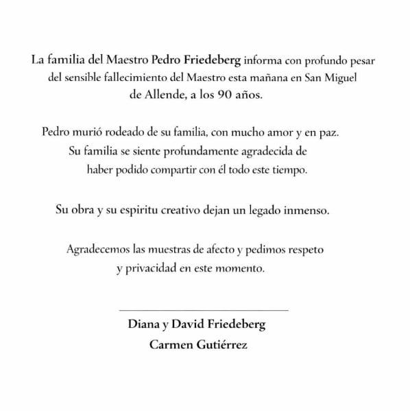 Muere Pedro Friedeberg