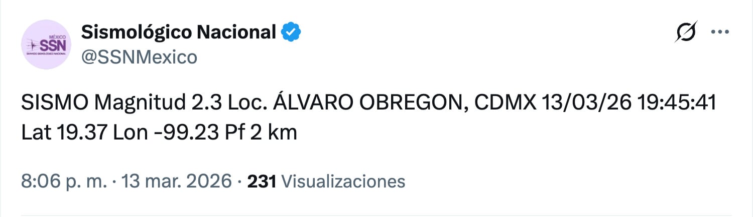 Temblor hoy en CDMX: Microsismo sacude Álvaro Obregón