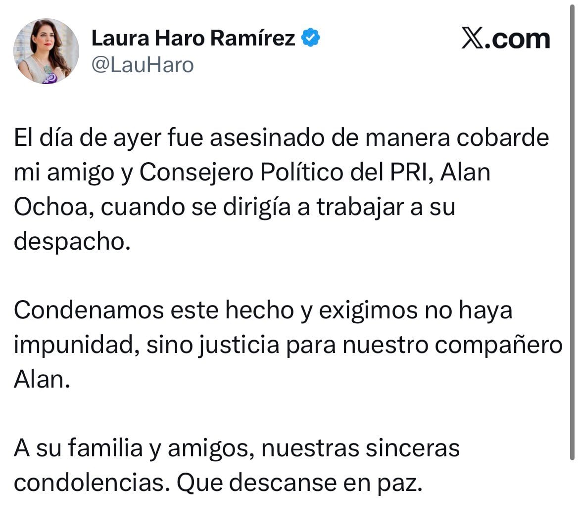 Exigen justicia por asesinato de consejero del PRI en Guadalajara