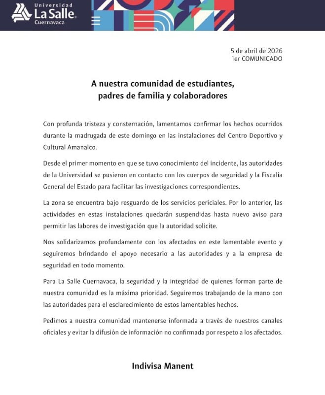 fy3yatvexnfp3lzbtawxnana6m La Salle Cuernavaca confirma muerte de guardia en sus instalaciones