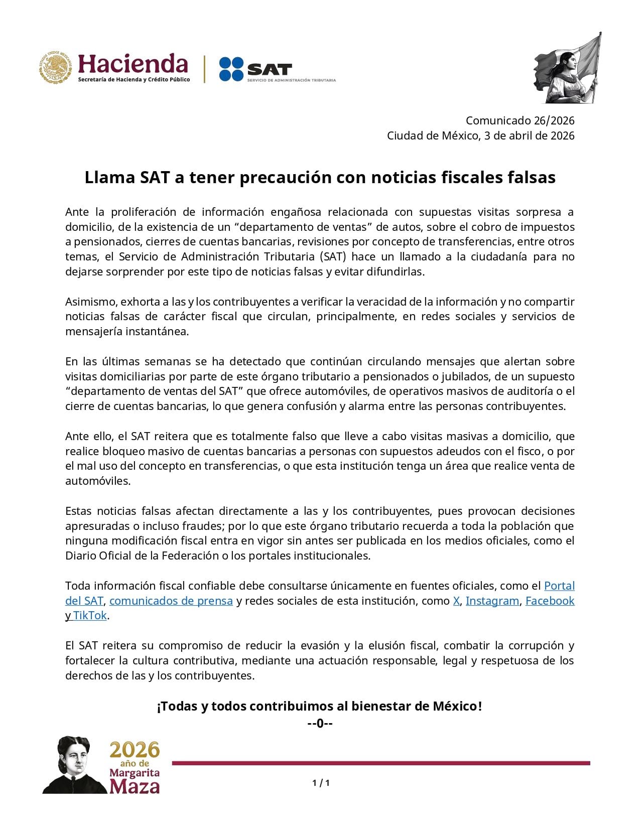 SAT alerta a contribuyentes por visitas falsas a domicilio