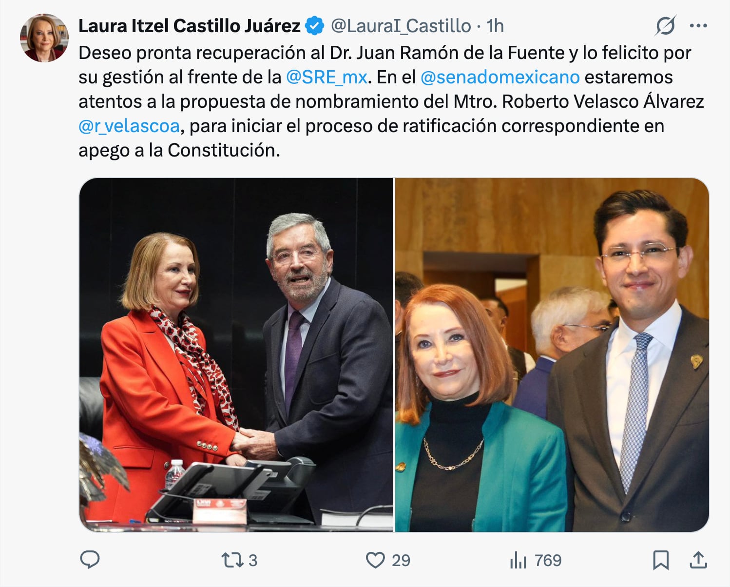 Felicitaciones a Roberto Velasco