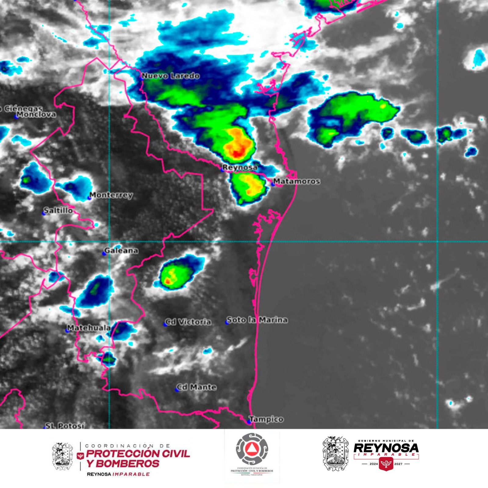 Aviso de probabilidad de lluvias para Reynosa