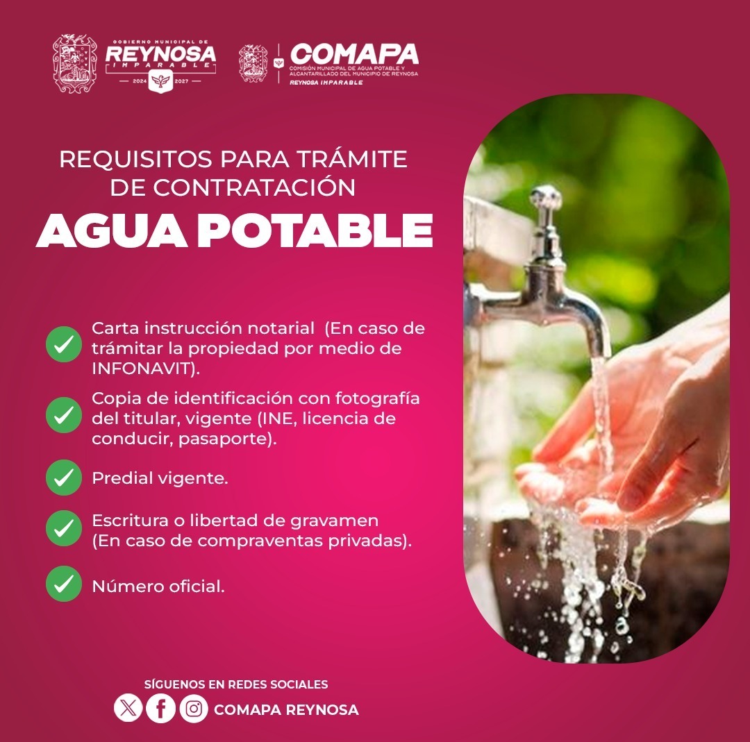 Invita COMAPA a realizar el contrato de agua potable